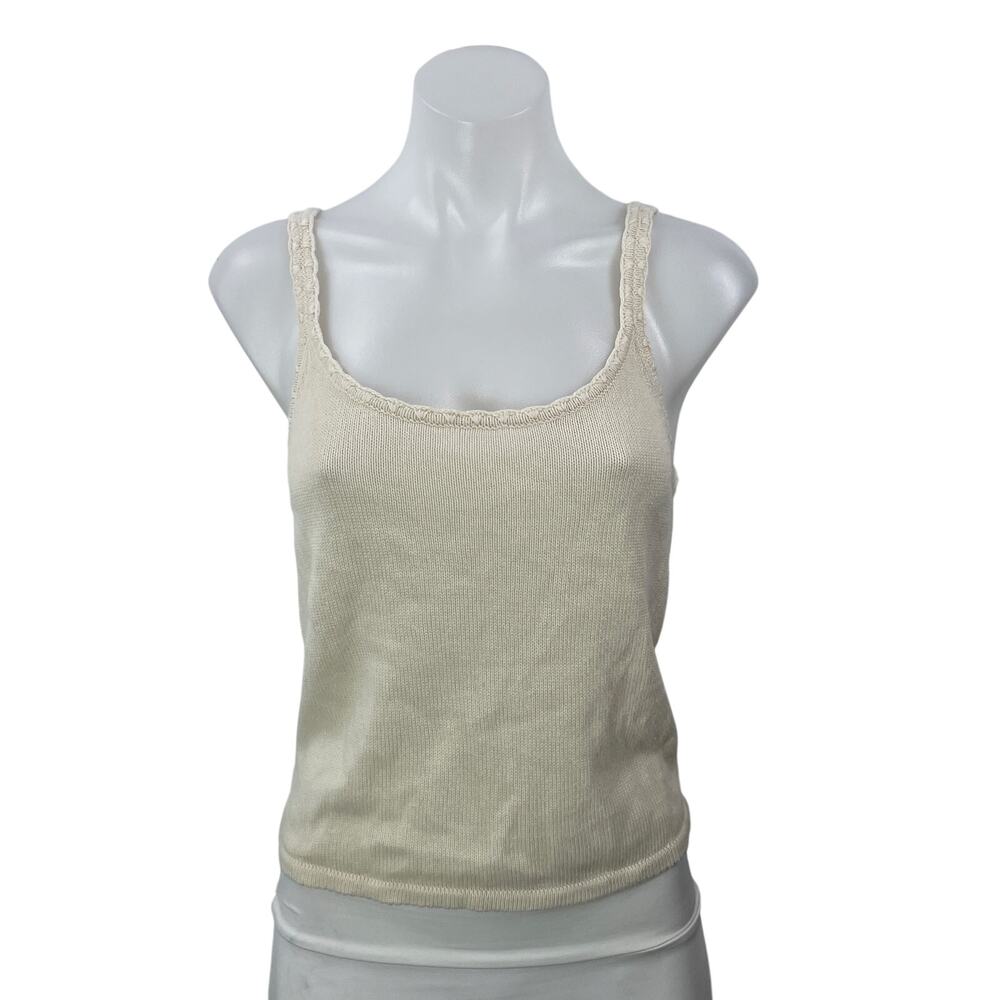 Reformation Beige Linen Knit Sleeveless Scoop Neck Cami Camisole Tank Top XS